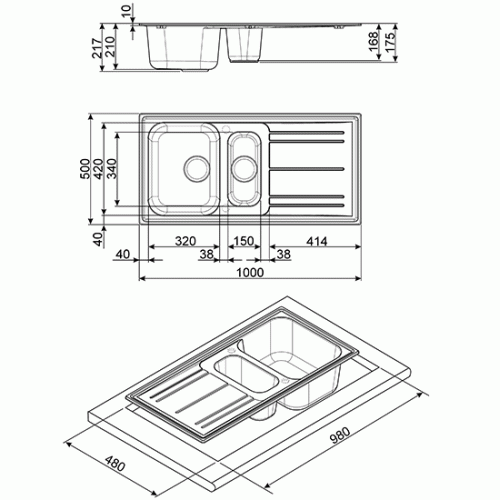 Мойка SMEG LZ102B