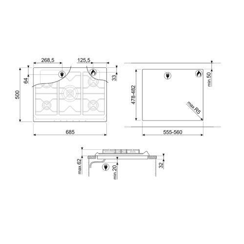 Варочная панель SMEG SR775BS1