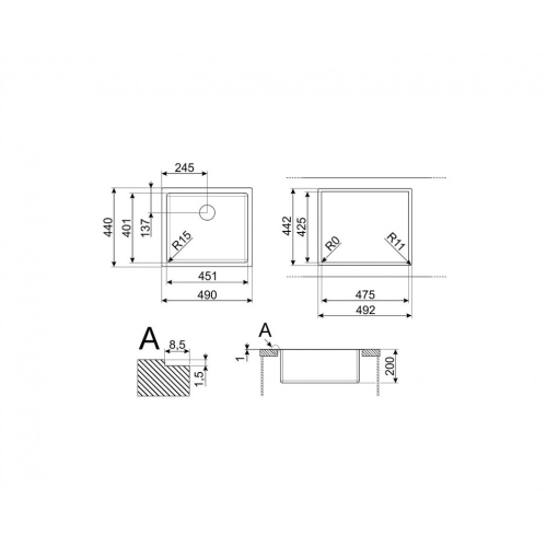 Мойка SMEG VFU45SFR