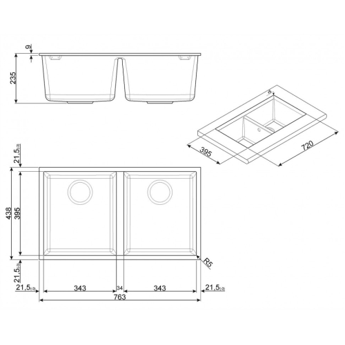 Мойка SMEG VZUM3434N