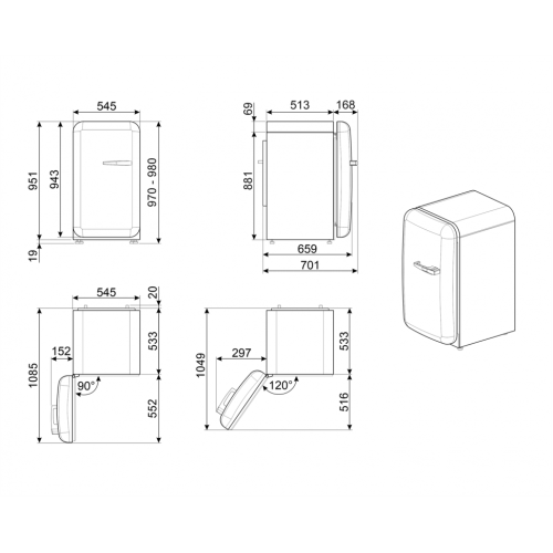 Холодильник SMEG FAB10HLRD6