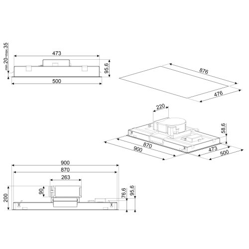 Витяжка SMEG KLT9L4X