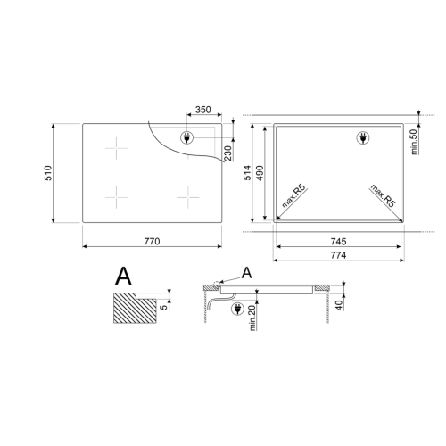 Варочная панель SMEG SE484EMTD