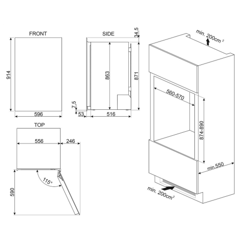 Винный шкаф SMEG CVI040BE