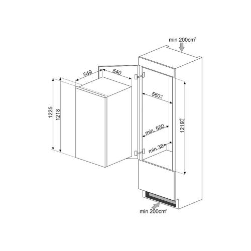  Холодильник SMEG S4C122E