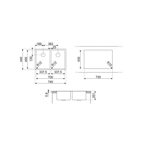 Мойка SMEG VR12S3434
