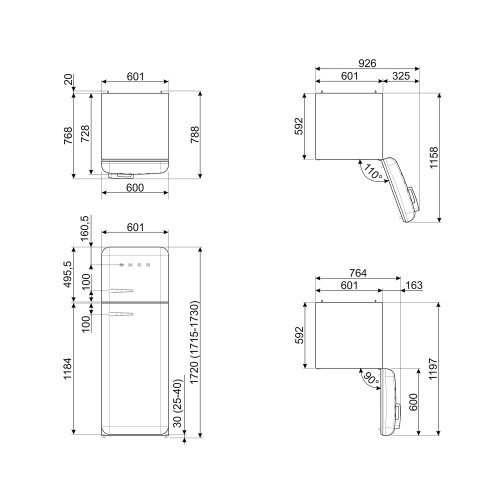 Холодильник SMEG FAB30RCR6