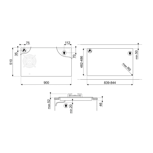 Варочная панель SMEG PM3953D